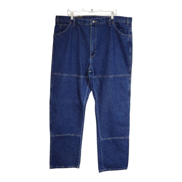 Dickies Relaxed Fit 6 Pocket Work Blue Jean Double Knee Mens Sz 42x34 New! - Picture 1 of 7
